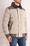 Moorer Men's down jacket made of polyamide and polyester white - Contrasting trim. fur collar. 60% polyamide, 40% polyester. Closure: Zipper, buttons. Two side pockets. Lining: 100% natural fur. Country of manufacture: Italy. Care: specialized cleaning - photo 3