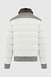 Men's down jacket made of polyamide and polyester white Moorer - Contrasting trim. fur collar. 60% polyamide, 40% polyester. Closure: Zipper, buttons. Two side pockets. Lining: 100% natural fur. Country of manufacture: Italy. Care: specialized cleaning - photo 6