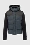 Moorer Down jacket men's black wool - Contrasting trim. Hood. 100% wool. Closure: Zipper, buttons. Two side pockets. Country of manufacture: Italy. Care: specialized cleaning - photo 1