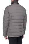 Men's down jacket made of polyamide and polyurethane, gray Moorer - Hood. 88% polyamide, 12% polyurethane. Closure: Buttons, zipper. Two side pockets, two inside pockets. Country of origin: Italy. Care: specialized cleaning - photo 4