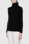 Fabiana Filippi Women's black ribbed turtleneck - 75% wool, 15% silk, 10% cashmere. Country of manufacture: Italy. Care: specialized cleaning - photo 3