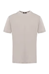 Cesare di Napoli T-shirt beige for men - 88% cotton, 12% other fibers. Country of manufacture: Italy. Care: specialized cleaning - photo 1