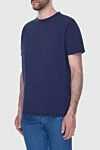 Cesare di Napoli Cotton and elastane T-shirt blue for men - 88% cotton, 12% elastane. Country of manufacture: Italy. Care: specialized cleaning - photo 3