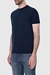 Cesare di Napoli Cotton and elastane T-shirt blue for men - 88% cotton, 12% elastane. Country of manufacture: Italy. Care: specialized cleaning - photo 3