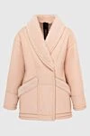 Blancha Women's beige shearling coat with concealed buttons - 100% natural leather, 100% natural fur. Buttons. 2. Country of manufacture: Italy. Care: specialized cleaning - photo 1