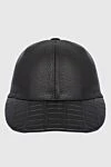 Cesare di Napoli Black crocodile leather cap for men - Textured leather. 100% crocodile skin. Country of origin: Italy. Care: specialized cleaning - photo 1