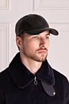 Black crocodile leather cap for men Cesare di Napoli - Textured leather. 100% crocodile skin. Country of origin: Italy. Care: specialized cleaning - photo 2