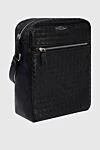 Cesare di Napoli Shoulder bag in calfskin black for men - Braided, patch with brand logo. adjustable belt. 100% genuine leather. Two compartments. Fastener: Zipper. Country of origin: Italy. Care: specialized cleaning - photo 3