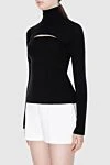 Tom Ford Top black for women - cutouts on the neckline and back. 94% wool, 6% polyamide. Country of manufacture: Italy. Care: specialized cleaning - photo 3