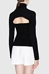 Top black for women Tom Ford - cutouts on the neckline and back. 94% wool, 6% polyamide. Country of manufacture: Italy. Care: specialized cleaning - photo 4