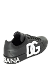 Portofino sneakers with textured logo black leather men Dolce & Gabbana - Company logo. 100% genuine leather. Rubber. Lace. Country of manufacture: Italy. Care: specialized cleaning - photo 4