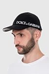 Cap made of cotton and wool black for men Dolce & Gabbana - Logo print . 85% cotton, 15% wool. Country of manufacture: Italy. Care: specialized cleaning - photo 2