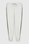 Brunello Cucinelli White cotton sports pants for women - stripes. 93% cotton, 7% polyamide. Closure: drawstring. two side pockets on trousers. Country of origin: Italy. Care: specialized cleaning - photo 1