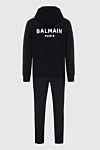 Balmain Костюм спорт из хлопка черный мужской - Принт логотипа. 100% хлопок. Молния. Два кармана на молнии, два боковых кармана. Капюшон: Затяжка на кулиске. Страна производитель: Франция. Уход: специализированная чистка - фото 7