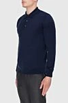 Cesare di Napoli Wool long sleeve polo blue for men - Long sleeve. 100% wool. Closure: Buttons. Country of manufacture: Italy. Care: specialized cleaning - photo 3