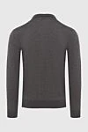 Polo with long sleeves made of wool brown men's Cesare di Napoli - Long sleeve. 100% wool. Closure: Zipper. Country of origin: Italy. Care: specialized cleaning - photo 6