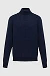 Gran Sasso Men's jumper with a high stand-up collar made of wool, blue - High collar stand. 100% wool. Country of manufacture: Italy. Care: specialized cleaning - photo 1