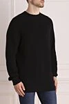 Gran Sasso Black wool jumper for men - 100% wool. Country of manufacture: Italy. Care: specialized cleaning - photo 3