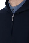 Gran Sasso Jacket demi-season blue for men - 100% wool. Fastener: zipper. Hood: yes. Country of origin: Italy. Care: specialized cleaning - photo 5