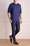 Stefano Ricci Men's trousers with textured weave and drawstring - 43% wool, 32% silk, 17% cashmere, 8% linen. button, zipper, drawstring. two side, two back pockets. Country of origin: Italy. Care: specialized cleaning - photo 3