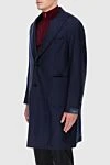 Tombolini Blue wool coat for men - 100% wool. buttons. two patch pockets. Country of manufacture: Italy. Care: specialized cleaning - photo 3