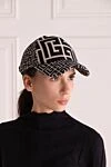 Cotton black cap for woman Balmain - signature Balmain monogram. 84% cotton. 16% polyester (PL). Country of manufacture: Italy. Care: specialized cleaning - photo 2