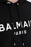 Balmain Кофта спортивная черная мужская - Логотип Balmain. капюшон. 100% хлопок. Страна производитель: Франция. Уход: специализированная чистка - фото 5