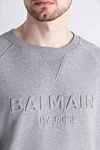 Balmain Серый хлопковый свитшот мужской - 100% хлопок. Страна производитель: Франция. Уход: специализированная чистка - фото 5