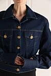 Magda Butrym Women's blue cotton denim jacket - 100% cotton. Closure: buttons. two chest pockets. Country of manufacture: Italy. Care: specialized cleaning - photo 5