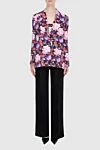 Women's pink polyamide and elastane jacket Magda Butrym - flowers print. 86% polyamide, 14% elastane. Closure: buttons. two side pockets. Country of manufacture: Italy. Care: specialized cleaning - photo 2