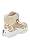 Beige suede and fur sneakers for women Valentino - contrasting sole, contrasting inserts. suede, fur. lacing. Country of manufacture: Italy. Care: specialized cleaning - photo 4