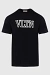 Valentino Black cotton T-shirt for men - logo print. 100% cotton. Country of manufacture: Italy. Care: specialized cleaning - photo 1