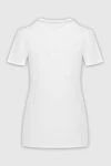 Brunello Cucinelli Women's white basic T-shirt with a smooth texture - 93% cotton, 7% elastane. Country of origin: Italy. Care: specialized cleaning - photo 7