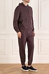 Brunello Cucinelli Костюм спортивный мужской из хлопка и полиамида фиолетовый фиолетовый. - Капюшон. 93% хлопок, 7% полиамид. Кулиска, молния. Четыре боковых кармана. Страна производитель: Италия. Уход: специализированная чистка - фото 3