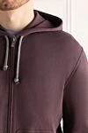 Brunello Cucinelli Костюм спортивный мужской из хлопка и полиамида фиолетовый фиолетовый. - Капюшон. 93% хлопок, 7% полиамид. Кулиска, молния. Четыре боковых кармана. Страна производитель: Италия. Уход: специализированная чистка - фото 5
