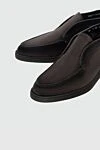 Santoni Лоферы из нубука коричневые мужские - внутренняя отделка натуральный мех. 100% нубук . Страна производитель: Италия. Уход: специализированная чистка - фото 5