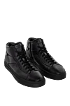 Santoni Gray leather boots for men - logo. 100% leather. lacing. Country of manufacture: Italy. Care: specialized cleaning - photo 3