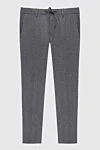 Cesare di Napoli Gray wool trousers for men - 98% wool, 2% elastane. button, zipper, drawstring. two side pockets, two back pockets. Country of origin: Italy. Care: specialized cleaning - photo 1