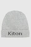 Kiton Gray cashmere hat for men - Logo Patch. 100% cashmere. Country of manufacture: Italy. Care: specialized cleaning - photo 1