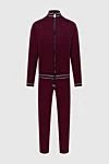 Billionaire Men's sports suit made of silk and cotton, burgundy - Contrast zipper and cuffs, brand logo. 50% silk, 50% cotton. Closure: Drawstring, zipper. Four side pockets. Country of manufacture: Italy. Care: specialized cleaning - photo 1