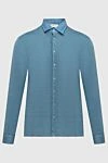 Gran Sasso Men's blue linen and elastane shirt - 97% linen, 3% elastane. Closure: buttons. Country of manufacture: Italy. Care: specialized cleaning - photo 1