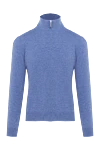 Gran Sasso Troyer wool, viscose and cashmere blue for men - 80% wool, 10% viscose, 10% cashmere. Closure Type: Zipper. Country of manufacture: Italy. Care: specialized cleaning - photo 1