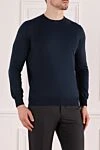 Gran Sasso Jumper cotton blue for men - 100% cotton. Country of manufacture: Italy. Care: specialized cleaning - photo 3