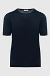 Gran Sasso T-shirt linen blue for men - 100% linen. Country of origin: Italy. Care: specialized cleaning - photo 1