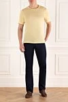 T-shirt linen yellow for men Gran Sasso - 100% linen. Country of manufacture: Italy. Care: specialized cleaning - photo 2