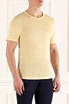 Gran Sasso T-shirt linen yellow for men - 100% linen. Country of manufacture: Italy. Care: specialized cleaning - photo 3