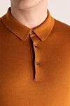 Gran Sasso Wool and silk polo orange for men - 70% wool,. 30% silk. buttons. Country of manufacture: Italy. Care: specialized cleaning - photo 5