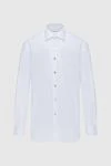 Kiton White cotton shirt for men - Composition: 100% cotton. Closure: buttons. Country of manufacture: Italy. Care: specialized cleaning - photo 1