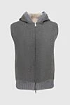 Fabio Gavazzi Cashmere vest gray for men - Hood. 100% cashmere. Closure: Zipper. Two zippered side pockets. Lining: Mink. Country of origin: Italy. Care: specialized cleaning - photo 1