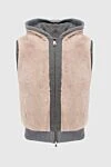 Fabio Gavazzi Cashmere vest gray for men - Hood. 100% cashmere. Closure: Zipper. Two zippered side pockets. Lining: Mink. Country of origin: Italy. Care: specialized cleaning - photo 7